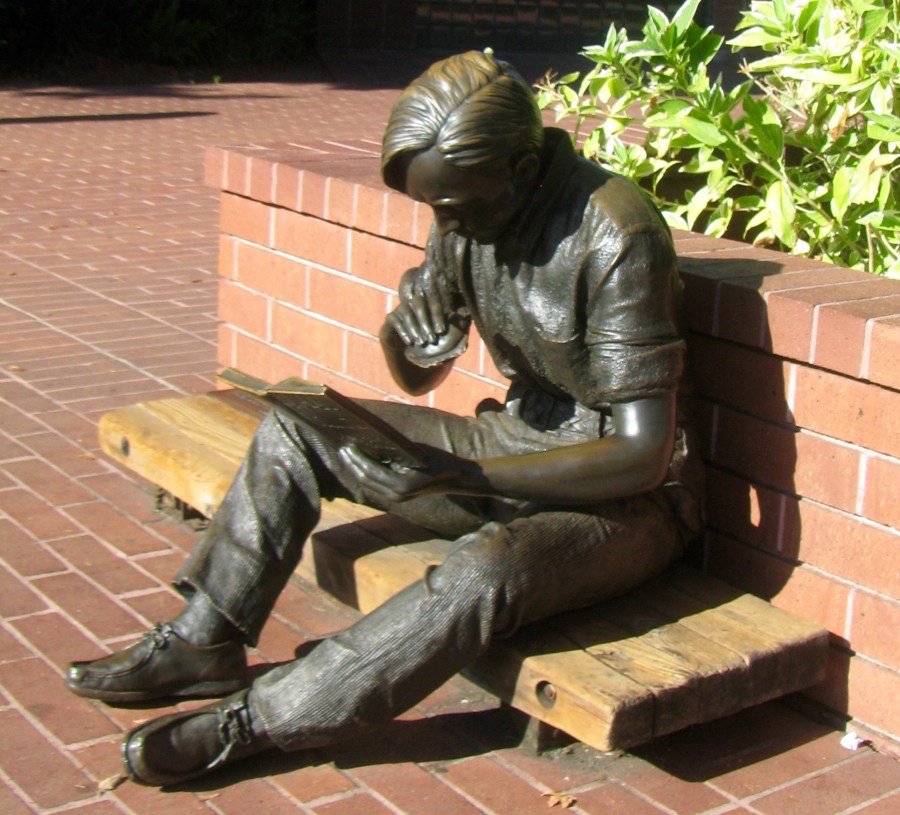 "Out to Lunch" is a bronze statue by J. Seward Johnson. Known popularly as "The Reading Guy," it is located outside the Sunnyvale Library.